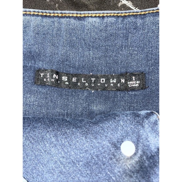 Tinseltown High Rise Shorts Women's Denim Shorts Light Wash Size 1 - Picture 6 of 7